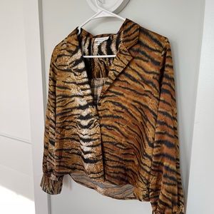 Animal Print Top Shop Blouse - Size Small